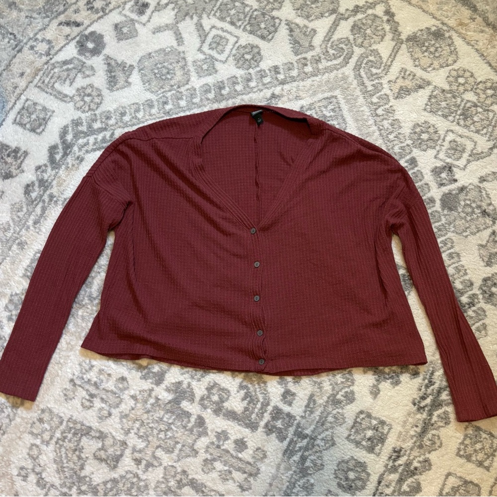 Wild Fable Pink Cropped Long Sleeve Shirt